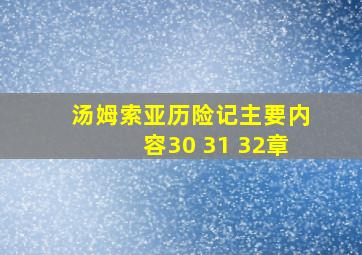 汤姆索亚历险记主要内容30 31 32章